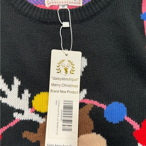 Daisy Boutique “Merry Christmas” Reindeer Pom Pom Sweater - Picture 9 of 9